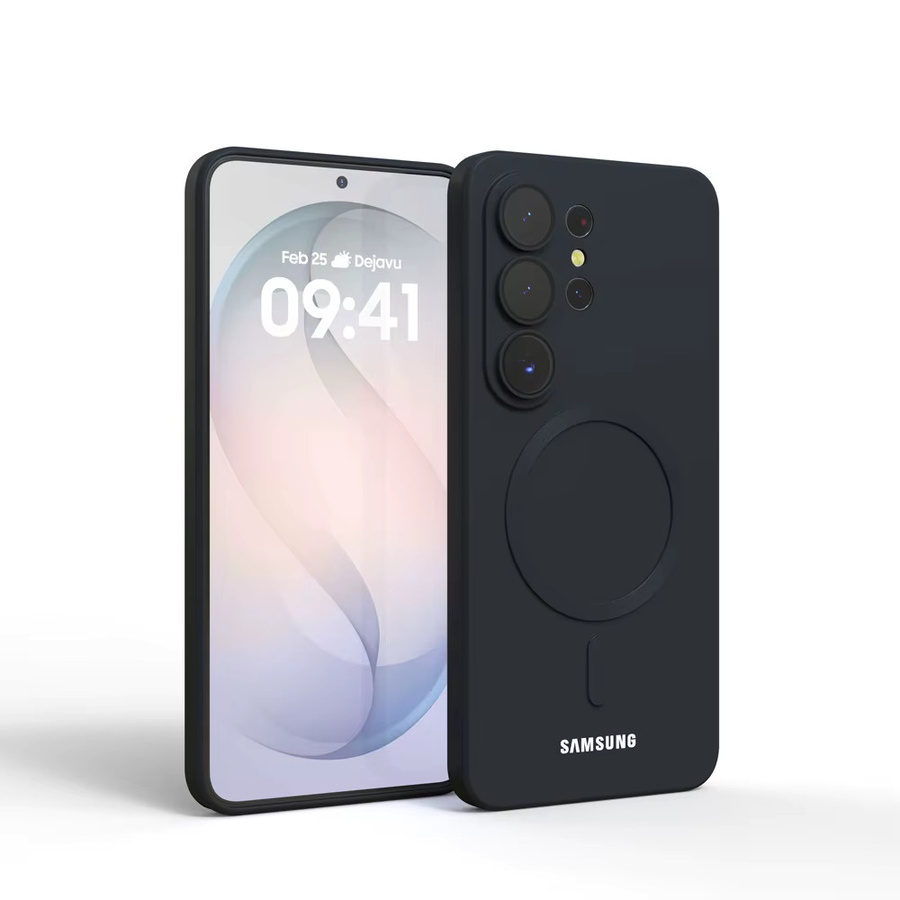 Luxuriöse Silikonhülle mit MagSafe und Kameraobjektivabdeckung für Samsung Galaxy S26 Ultra in Weiß oder Schwarz - Bild 4