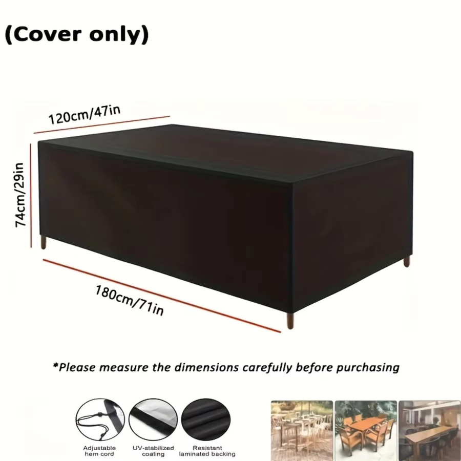 Wasserabweisende Sofa-Abdeckung für Terrassenmöbel in Schwarz mit UV-Schutz und Schneeschutz für alle Jahreszeiten - Bild 4