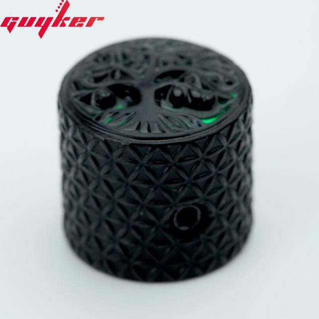 Guyker Potentiometerknopf mit Baum des Lebens Design für Gitarre und Bass, Farbe: Schwarz, Innenbohrung: 6 mm - Bild 1