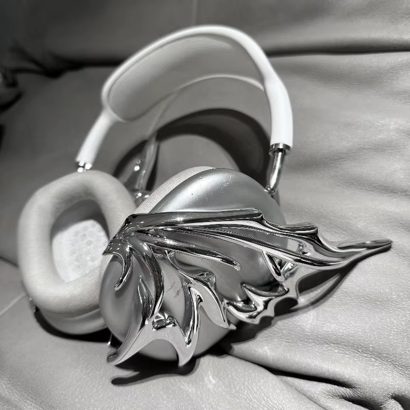AirPods Max Kopfhörer-Hülle im Feenflügel-Design aus 3D-Druck in Silber - Bild 3