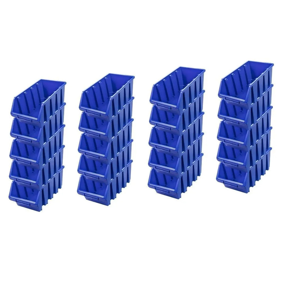 PROREGAL SuperSparSet mit 20 Sichtlagerboxen aus Polypropylen in Blau, H x B x T: 15,5 x 20,4 x 34 cm - Bild 2