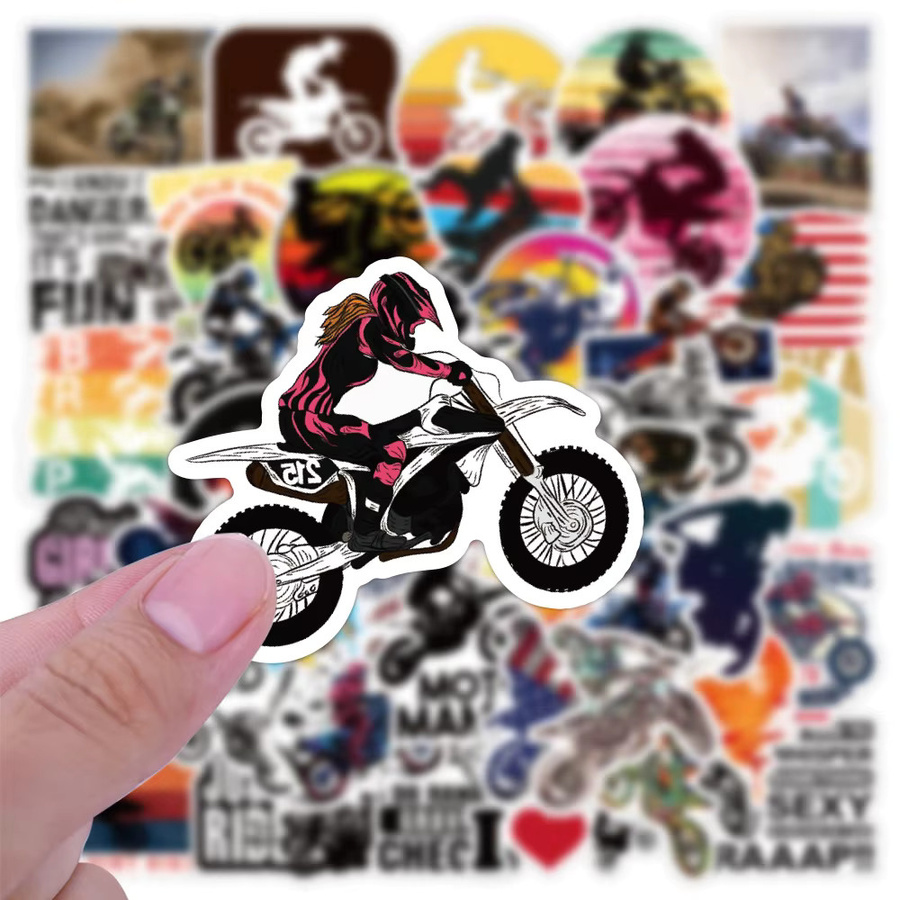 Charile Motocross Motorrad Aufkleber, Cartoon Dirt Bike Graffiti, Wasserdicht, 10/30/50 Stück - Bild 3
