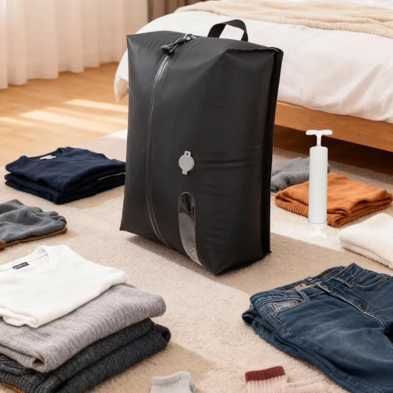 Vakuumkompressionsbeutel mit 28L Fassungsvermögen inklusive manueller Pumpe zur Gepäckaufbewahrung für Reisen - Bild 3