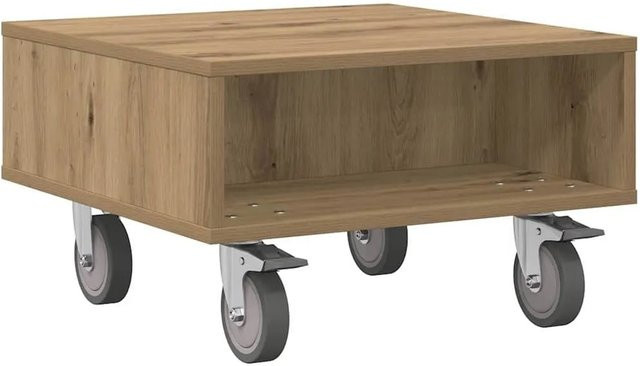 vidaXL Beistelltisch mit Rädern in Artisan-Eiche, Braun, B/T/H: 50,5 x 50 x 30 cm - Bild 1
