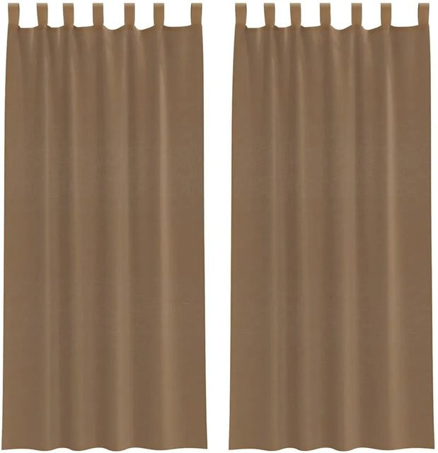 vidaXL Voile Vorhänge mit Schlaufen, 2 Stück, Hellbraun, B: 140 cm, H: 245 cm - Bild 1