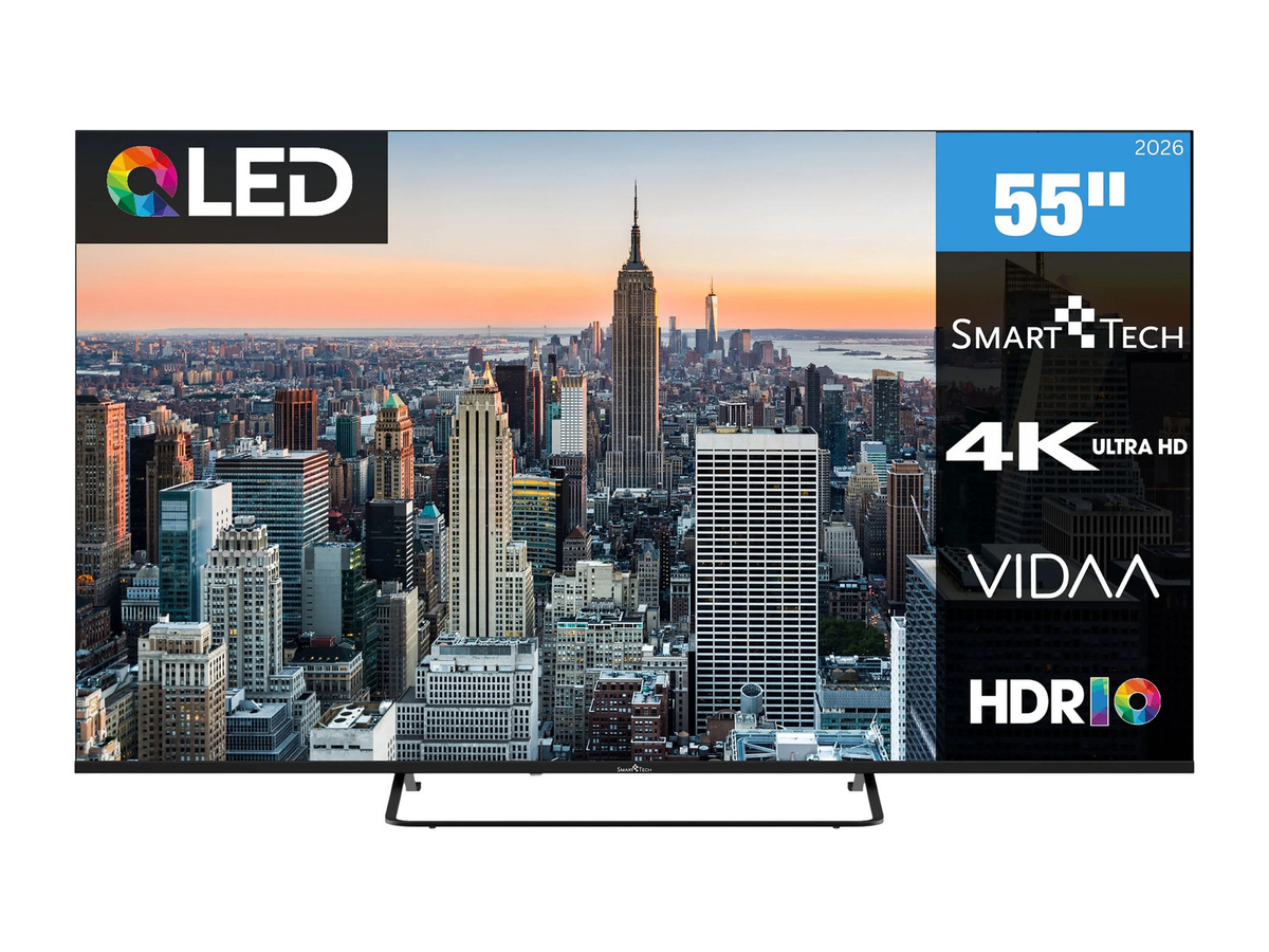 Smart-Tech QLED Smart TV 55QV02K 55 Zoll 4K UHD HDR in Schwarz - Bild 2