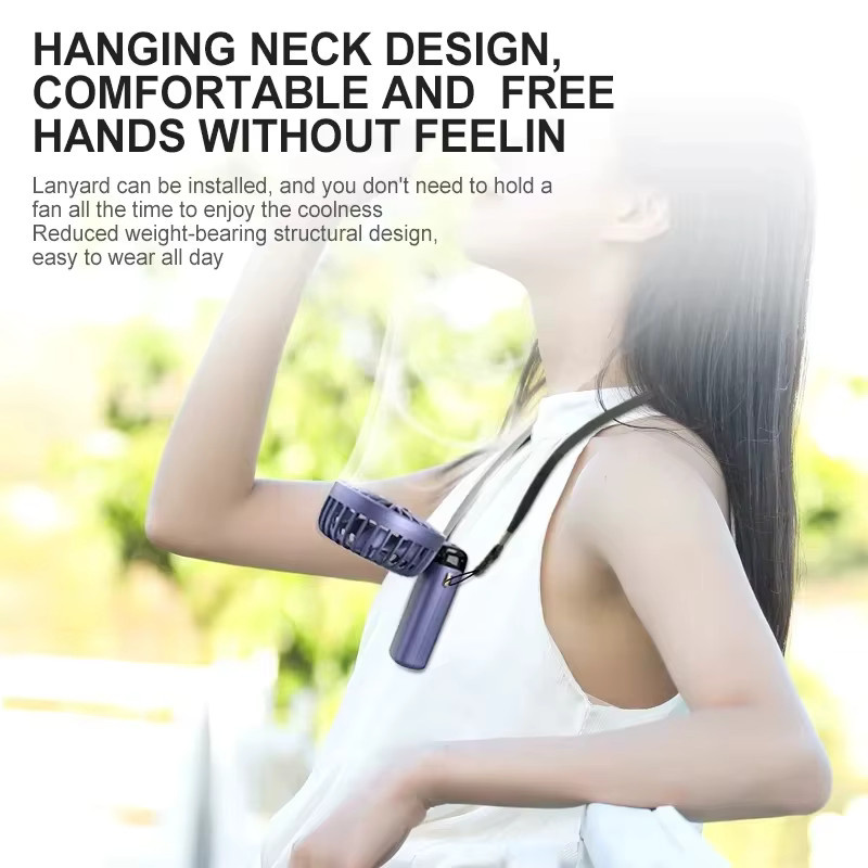 Tragbarer Mini-Ventilator von OIMG in Grün, faltbar mit 5 Geschwindigkeiten, USB-wiederaufladbar, mit Telefonständer und Display, 1800 mAh - Bild 3