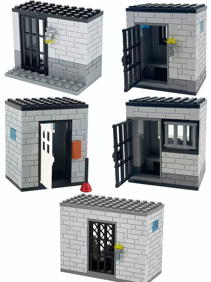 BRICKPANDA Klassisches Gefängnisgebäude-Modell, Polizei, Baustein-Set - Bild 3