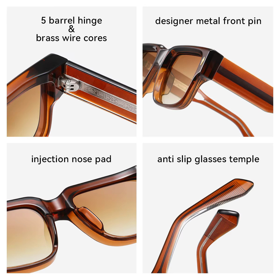 TOYEARN Sonnenbrille, quadratisch, Vollrand, polarisiert, Unisex - Bild 2