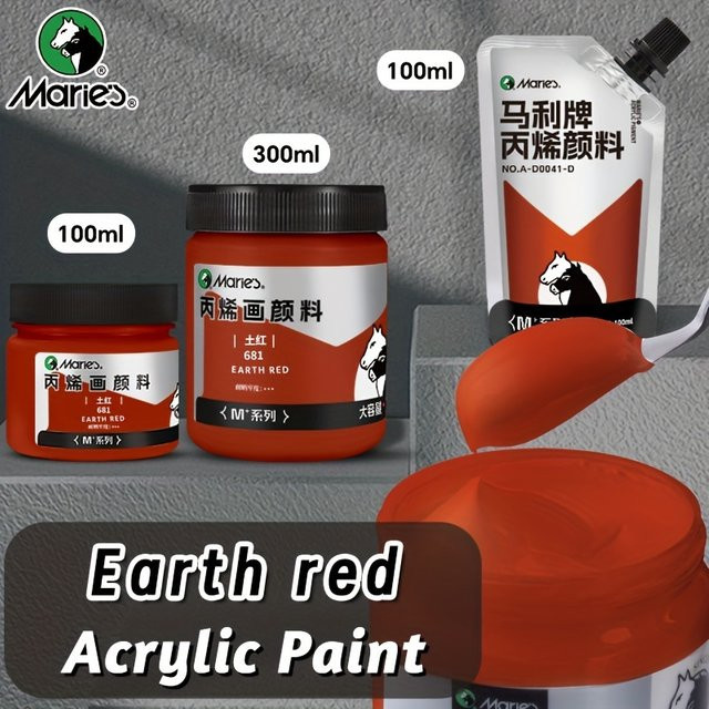 Marie's Earth rote Acrylfarbe für Künstler, 100 ml oder 300 ml - Bild 1