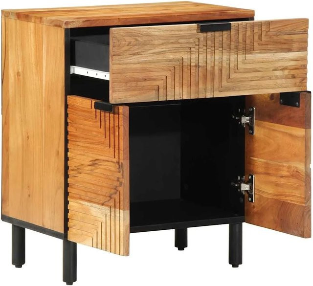 vidaXL Nachttisch aus Massivholz Akazie in Braun, modern, B/T/H: 50 x 33 x 60 cm - Bild 1