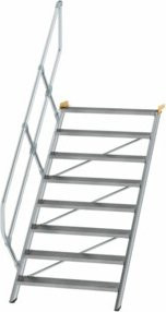 MUNK Günzburger Steigtechnik Aluminium-Treppe mit 8 Stufen in Silber, B/T/H: 110 x 100 x 110 cm - Bild 1