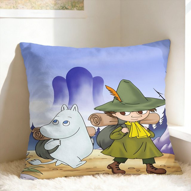 Potdemiel Moomins Kissenbezug mit Grafikdesign, Blau/Mehrfarbig, B/T: 50 x 50 cm - Bild 1