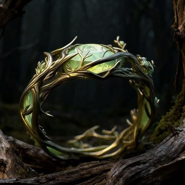 Starry Goods Ring, Jade, Malachit, Gold, Damen - Bild 1