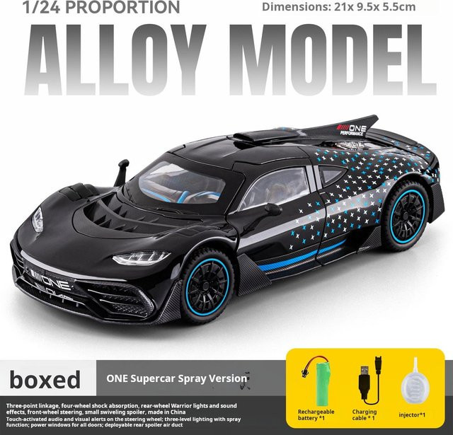 Linyi toy car AMG One Supersportwagen, Sammlermodell, Maßstab 1:24, mit Nebelsprühfunktion, ab 14 Jahren - Bild 1