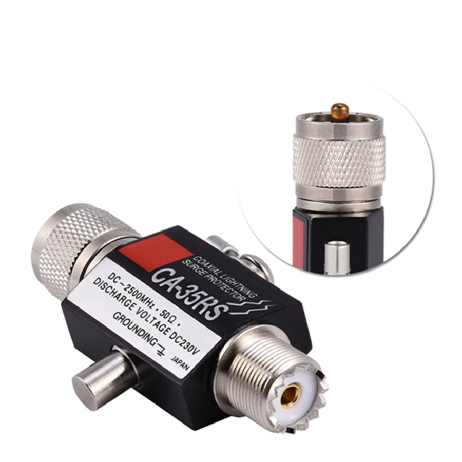 CA-35RS Koaxialer Blitz-Überspannungsschutz in Schwarz, UHF-Stecker auf Buchse, 0–2500 MHz Ableiter für Antennen - Bild 2