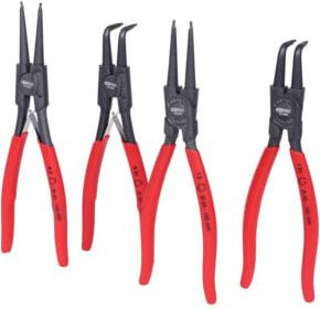 KS Tools Sicherungszangen-Satz aus Chrom-Vanadium-Stahl, 4-teilig, rot, 40-100 mm - Bild 1