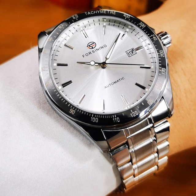 Forsining Armbanduhr Automatik, Edelstahl, Weiß, Herren - Bild 1
