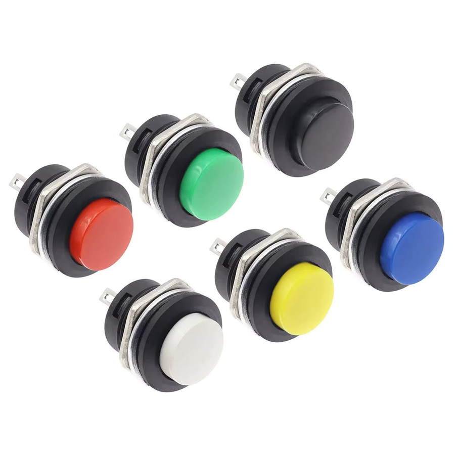6er Set Momentary Push Button Switch R13-507 Runde Schalter 16mm Multicolour - Bild 1