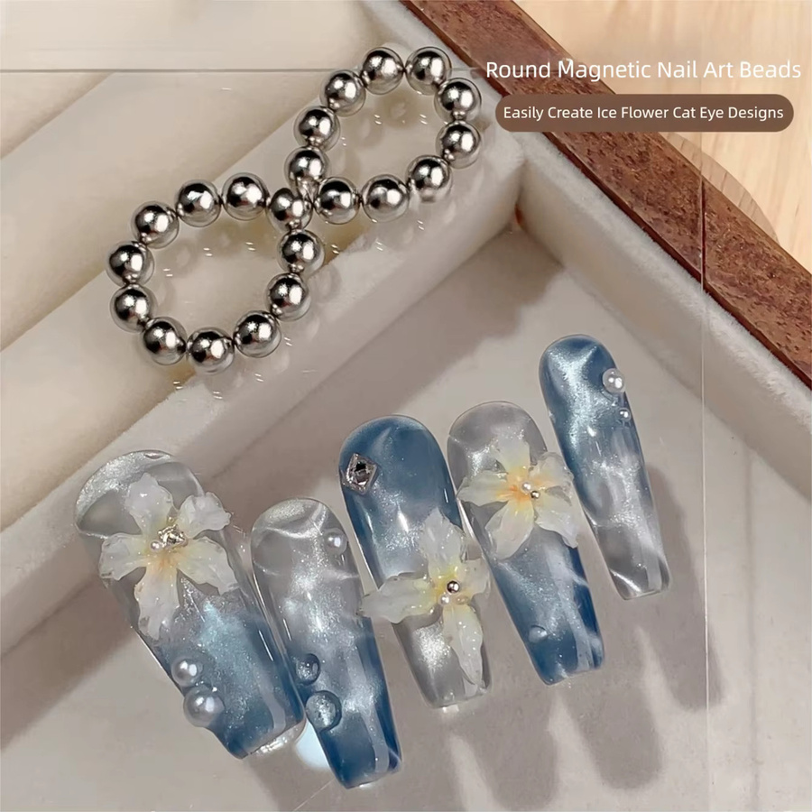 MIANEL Eisblumen-Katzenaugen-Nagelmagnet mit Wasserwellen-Effekt - Bild 1
