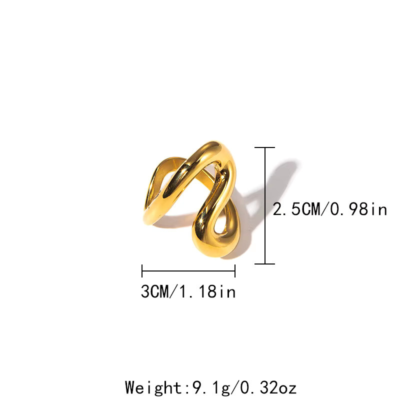 May@RZ Ring Edelstahl, 14k vergoldet, Gold, Damen - Bild 2