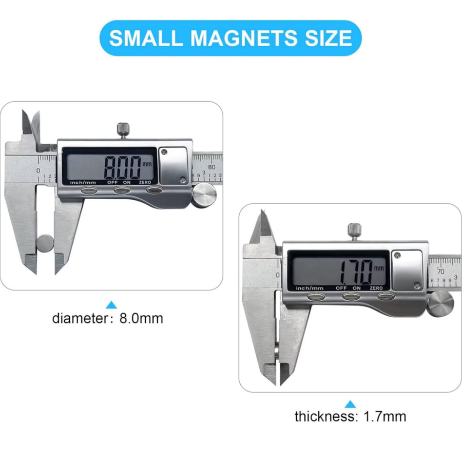 8x2mm Runde Silberne Kühlschrankmagnete aus Metall für DIY, Büro und Whiteboard - Bild 2