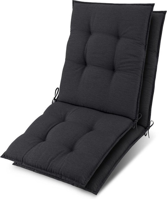 Beautissu 2er Set Niederlehner Auflage Sun-NL in Anthrazit, B/T/H: 100 x 50 x 8 cm - Bild 1