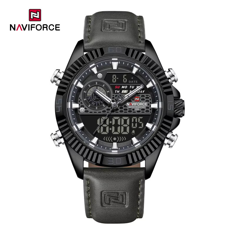 NAVIFORCE Digitaluhr, Quarz, Lederarmband, Schwarz, Herren - Bild 7