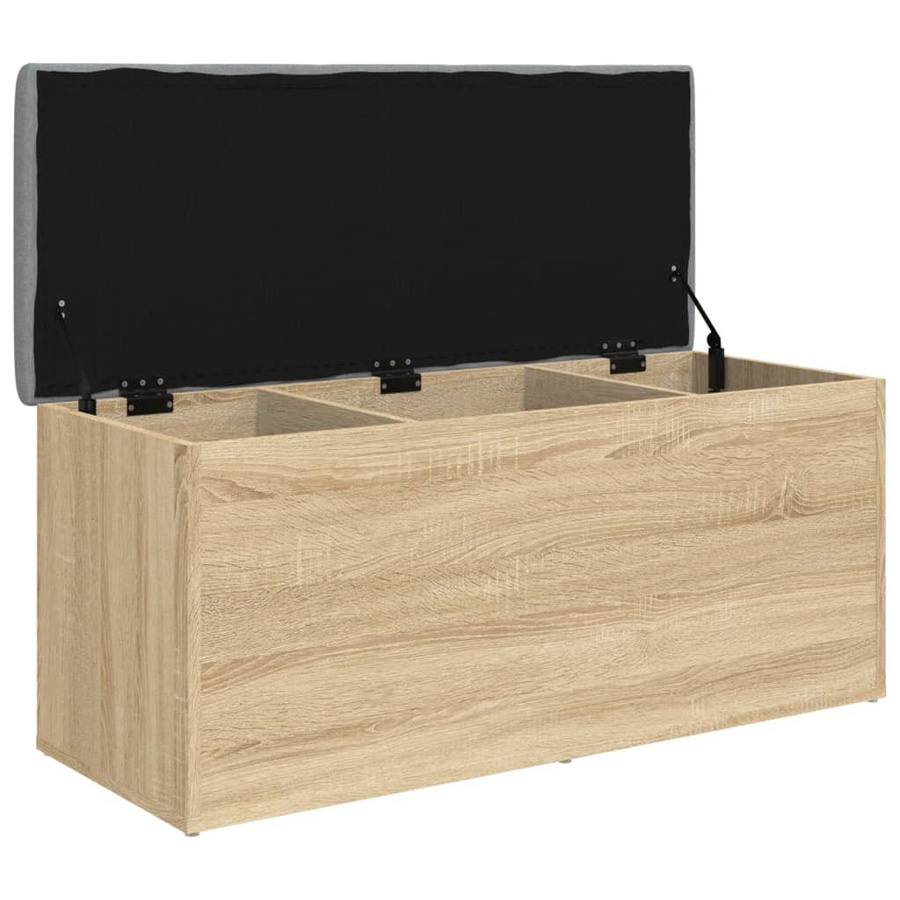 vidaXL Aufbewahrungsbank aus Holzwerkstoff in Sonoma-Eiche, B/T/H: 110 x 42 x 45 cm - Bild 2