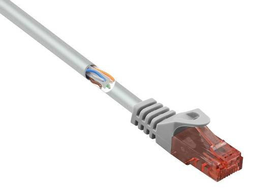Renkforce RF-5047426 RJ45 Patchkabel CAT 6 U/UTP Ethernet/LAN, Grau, Länge: 0,15 m - Bild 1