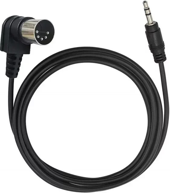 BSN Audio Verlängerungskabel DIN 5 Pin MIDI auf 3,5 mm Stereo Jack, Schwarz - Bild 1