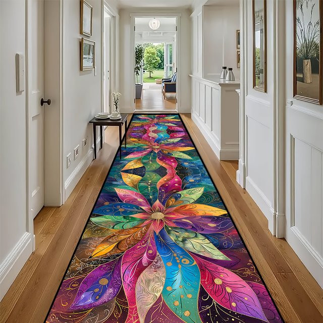 VIKAMA Floral Runner Teppich Multicolor Bodenmatte für Flur, Küche und Waschraum - Bild 1