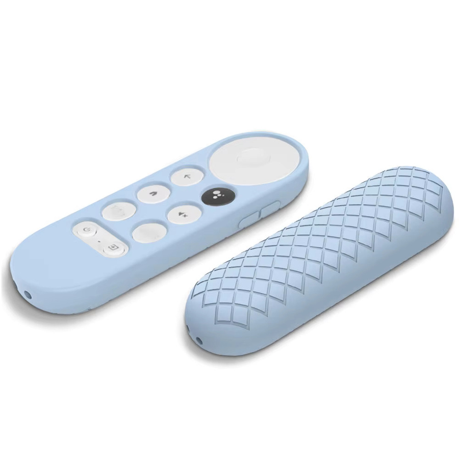Silikon-Fernbedienungsabdeckung für Google Chromecast mit Google TV Sprachfernbedienung in Pink und Blau - Bild 1
