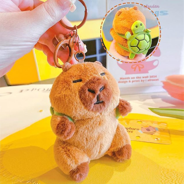 Capybara Plüsch Schlüsselanhänger, brown, Kinder - Bild 1