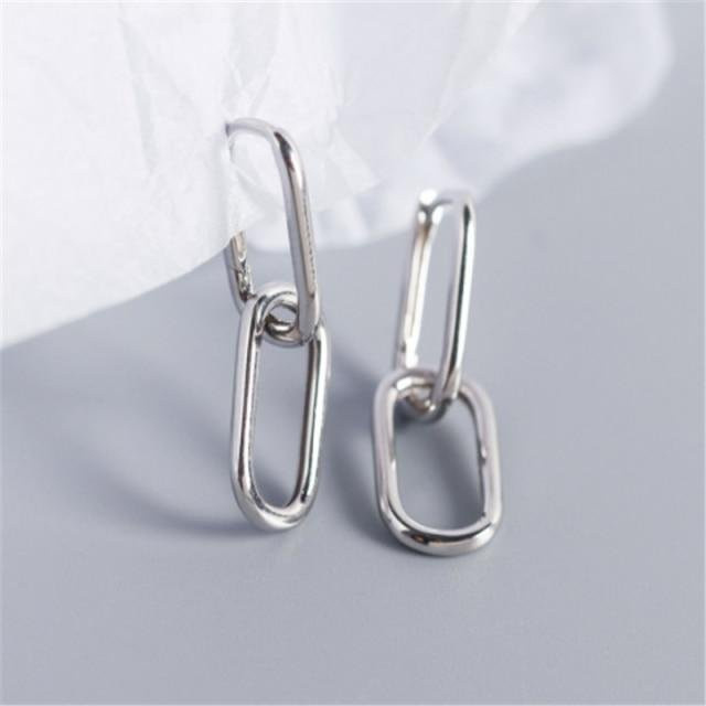 Creolen 925 Sterling Silber, oval, Damen - Bild 1