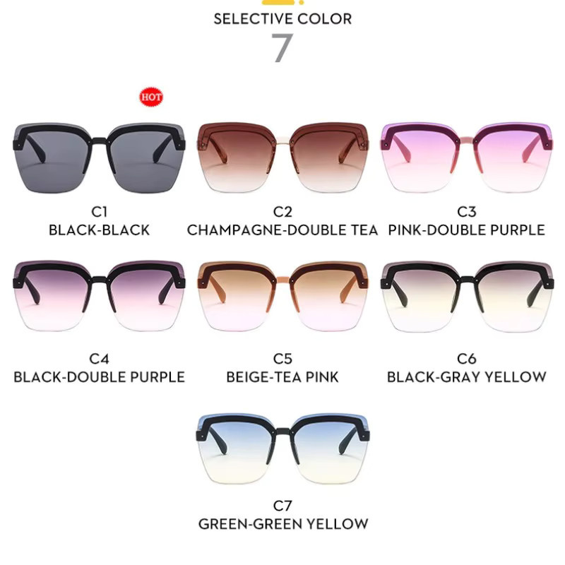 Samjune Sonnenbrille, randlos, quadratisch, Unisex - Bild 2