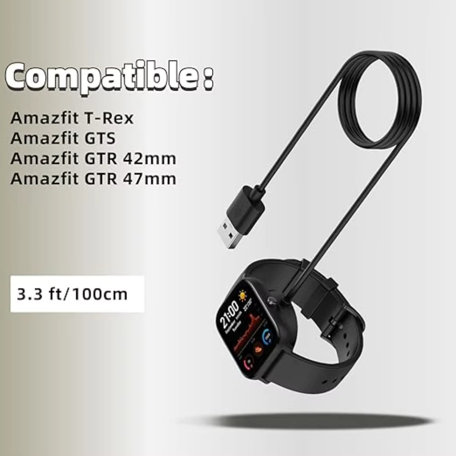 Amazfit Ersatzladegerät, USB, Schwarz, 2er-Pack - Bild 2