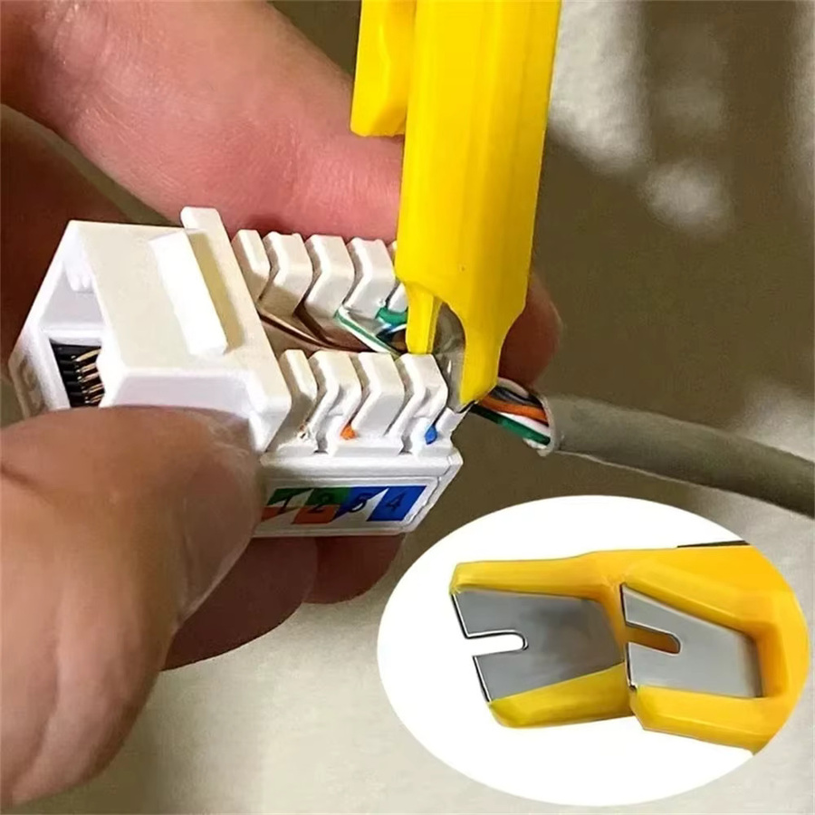 CLEQEE Multifunktions-Abisoliermesser und Crimpzange in Gelb - Bild 3