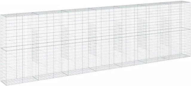 vidaXL Gabione mit Deckel aus verzinktem Eisen in Silber, B/T/H: 700 x 50 x 200 cm - Bild 1