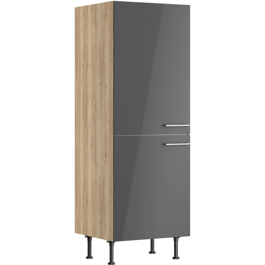 Optifit Küchen-Midischrank Jonte in Anthrazit und Wildeiche, B/T/H: 60 x 58,4 x 176,6 cm - Bild 2