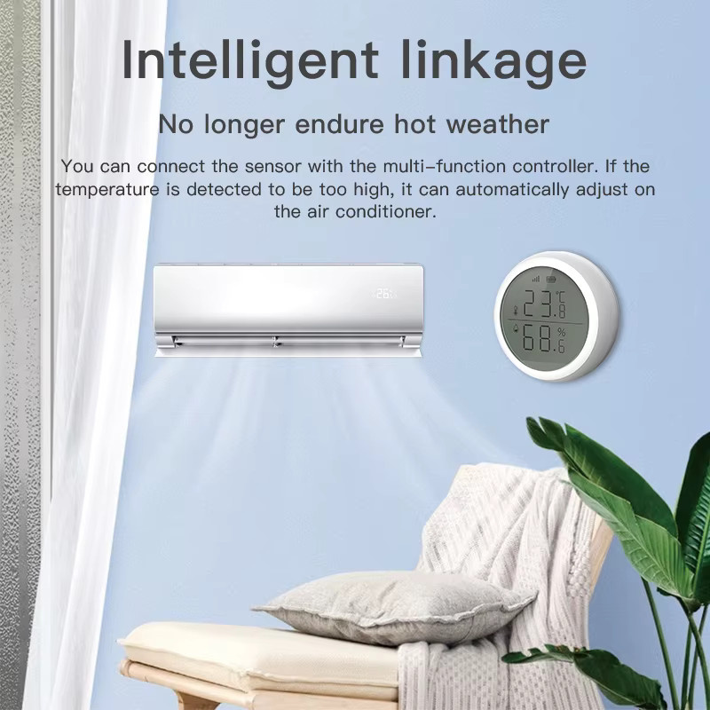 Wesense Multisensor mit LCD für Tuya Smart Life, Licht-, Temperatur- und Feuchtigkeitssensor mit Google Alexa Sprachsteuerung, Weiß - Bild 5