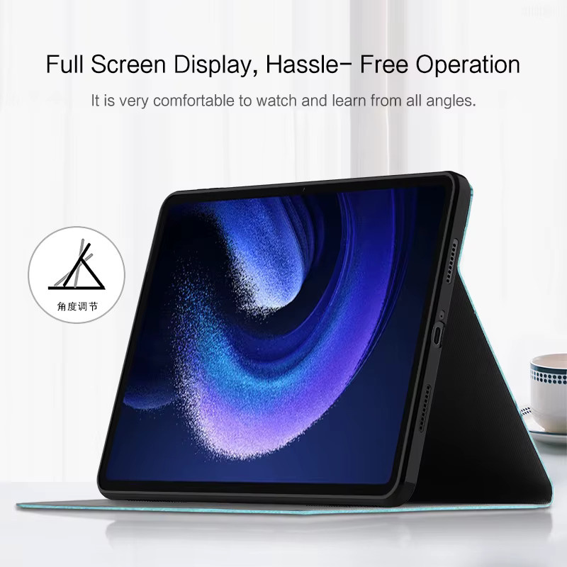 Schutzhülle aus PU-Leder für Xiaomi Pad 6 Pro 11 Zoll in Blau mit Standfunktion - Bild 3
