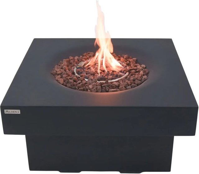 Elementi Gasfeuerstelle Branford in Beton-Optik aus Faserbeton, Schwarz, B/T/H: 87,0 x 43,0 x 45,0 cm - Bild 4
