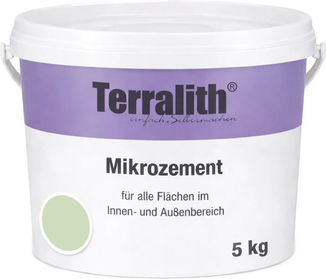 Terralith Mikrozement Fix & Fertig LFC0511 in Grün, 5 kg für 3,5 qm, Körnung 0-2 mm - Bild 1