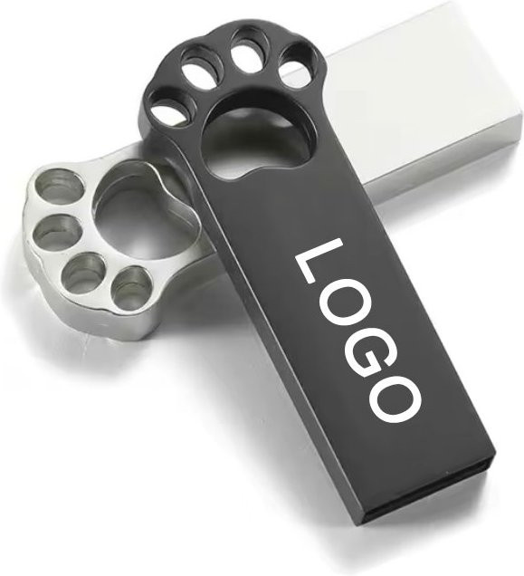 Oeny Cat Paw USB-Flash-Laufwerk in Grau, wasserdicht und kompakt mit USB-A Anschluss - Bild 1