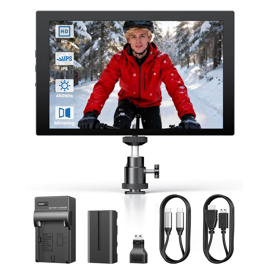 Eyoyo 7-Zoll Kamera-Feldmonitor mit 1280x800 IPS Display, Mini HDMI Videomonitor mit Bildschirmspiegelung für iPhone, tragbarer Batteriebetriebener Monitor für DSLR-Fotografie und PC - Bild 9