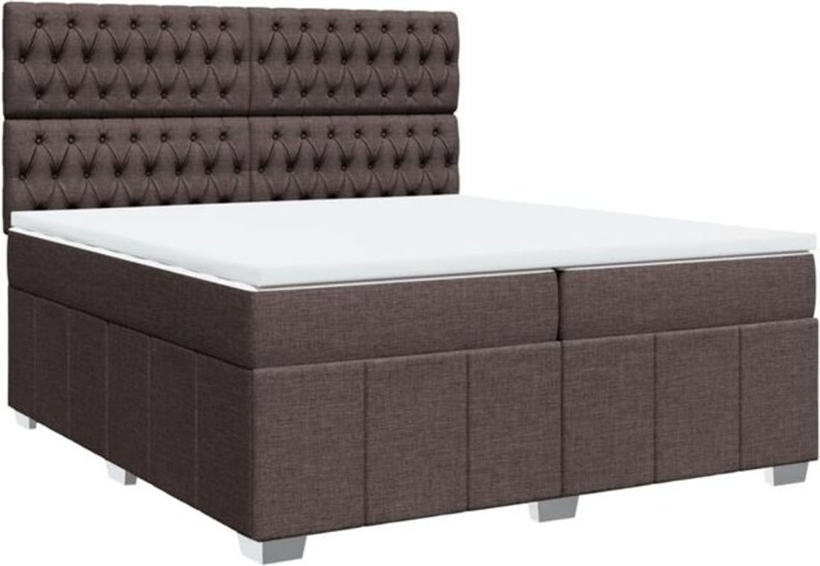 vidaxl Boxspringbett mit Matratze in Braun aus Stoff, B/T/H: 200 x 200 x 140,5 cm - Bild 1