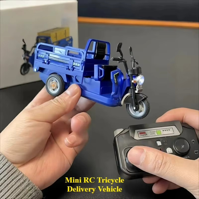 SMODELF Mini-Ferngesteuertes Dreirad-Simulationsmodell-Spielzeug, mit Licht und Sound, Blau - Bild 4