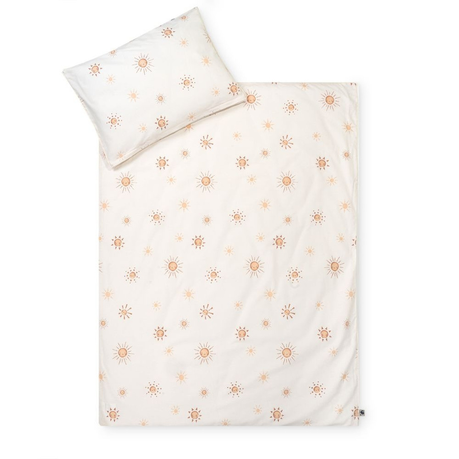 Zöllner Organic Sunshine Bettwäsche aus Bio-Baumwolle für Babys, Farbe Weiß, B/H: 100 x 135 cm mit Kissenbezug 40 x 40 cm - Bild 1