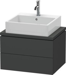 Duravit Waschtischunterschrank Compact L-Cube in Graphit Matt mit 2 Schubladen, B/T: 62 x 47,7 cm - Bild 1